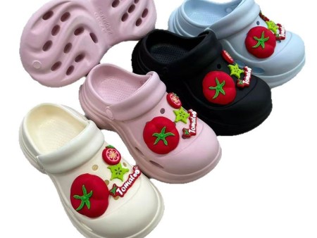 6876 女款小番茄饰扣洞洞鞋35-40