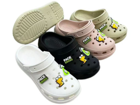 6887 男女款恐龙饰扣泡芙洞洞鞋35-40 40-45