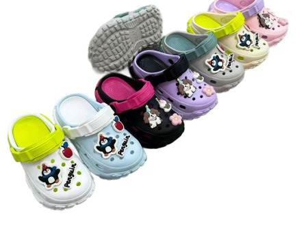 6880 儿童卡通双色轮胎洞洞鞋24-35