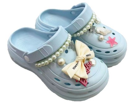 6878 女款增高蝴蝶结洞洞鞋35-40