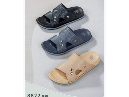 6943 皮纹休闲男士一字拖40-45
