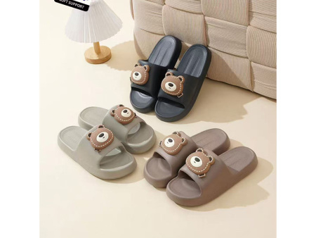 6706 小熊饰扣一字拖男女36-41 40-45
