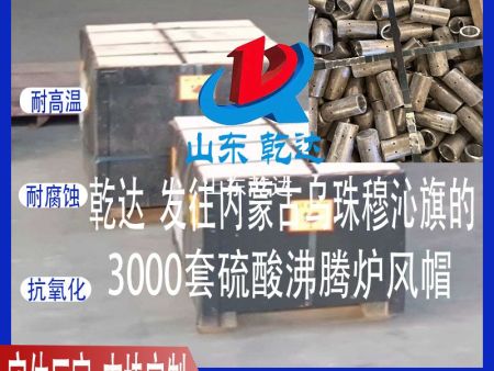 山東乾達 發(fā)往內蒙古西烏珠穆沁旗的3000套 硫酸沸騰爐風(fēng)帽