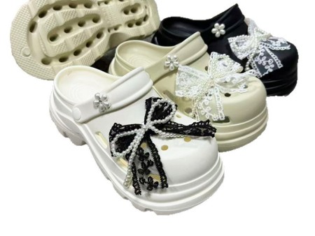 6716 蕾丝增高洞洞鞋女35-40