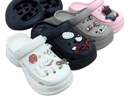 7044 卡通双层增高洞洞鞋女35-40