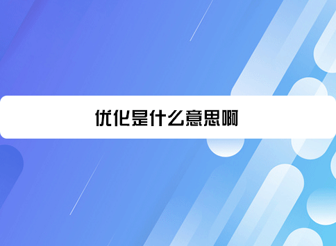 优化是什么意思啊？