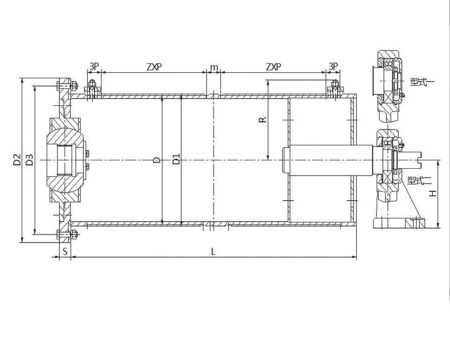 带卷筒联轴器的焊接卷筒