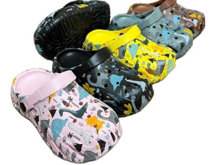 7049 卡通恐龙印刷亲子洞洞鞋28-38