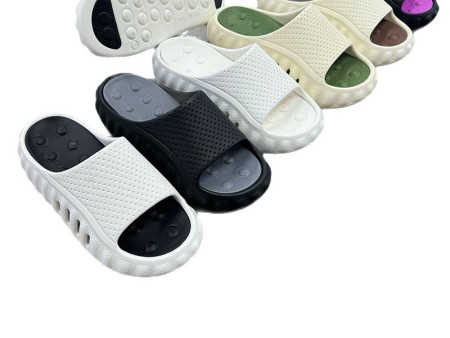 7067 男款大颗粒双色按摩一字拖40-45