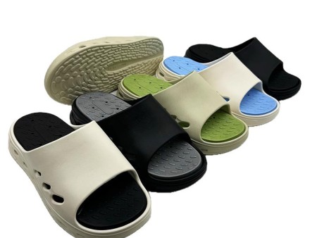 7090 双色光板漏水拖鞋男40-45