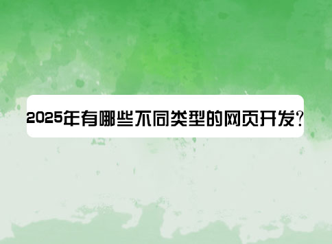 2025年有哪些不同类型的网页开发？
