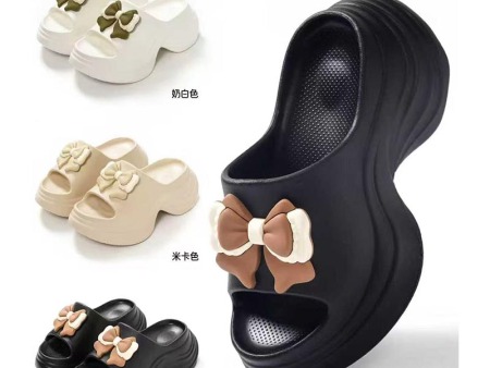 7117 增高蝴蝶结一字拖鞋女35-40