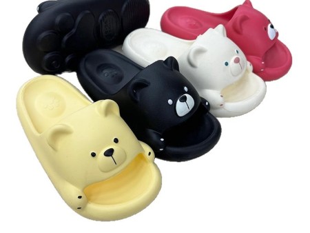 7127 单色卡通小熊一字拖35-40