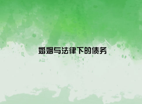 婚姻与法律下的债务