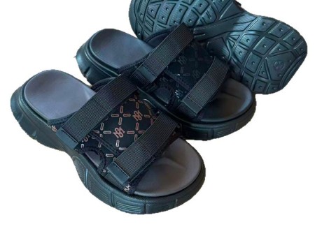 7236 菱形双排魔术扣运动一字拖男40-45