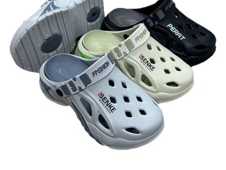 7267双色菱形镂空男士洞洞鞋38-45