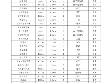 部分项目业绩表