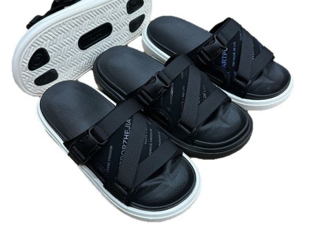 7286 底纹印花Z字带男士一字拖38-45