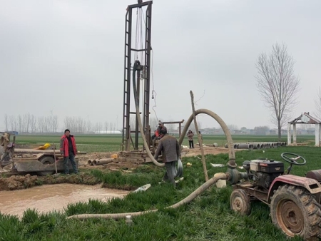 开封打井打桩开封县麦田浇地井