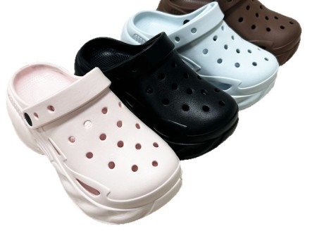 7386 纯色坡跟女款洞洞鞋35-40