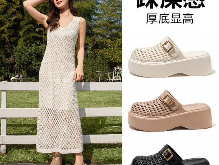 7403 女士休闲坡跟包头拖鞋35-40