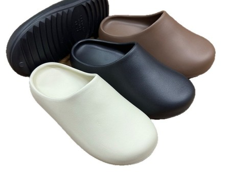 7415 纯色圆头厚底情侣包头鞋35-45