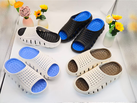 7424 双色按摩豆豆一字拖男40-45