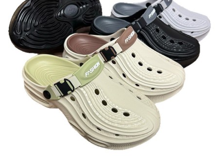 7430 气垫尖头流水厚底男女洞洞鞋36-45