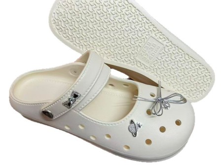 7439  方头豆豆洞洞鞋女款蝴蝶结饰扣自拍图35-40