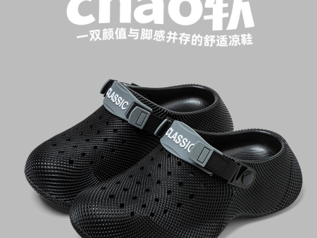 7431 3D滴塑后带男女洞洞鞋35-45