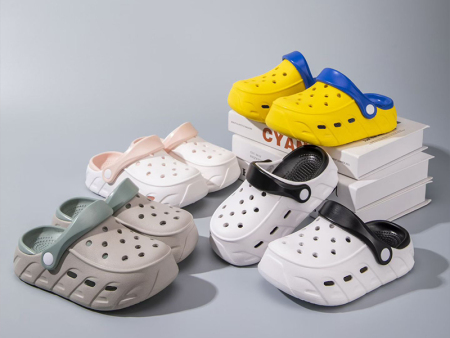 7450 松糕底儿童双色洞洞鞋24-35