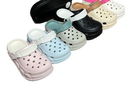 7466 双色拼接亲子款厚底洞洞鞋24-29 30-35 35-40