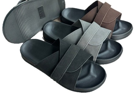 7469 反绒皮魔术贴男士一字拖40-45（单码