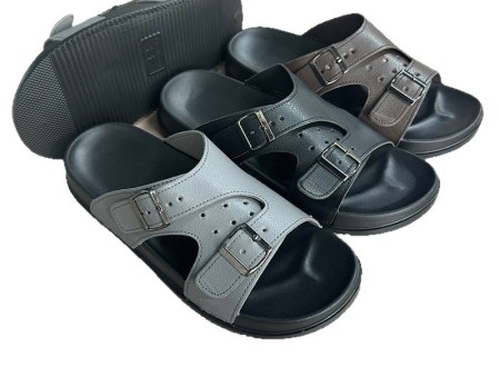 7468 PU面拼接男士一字拖40-45（单码）