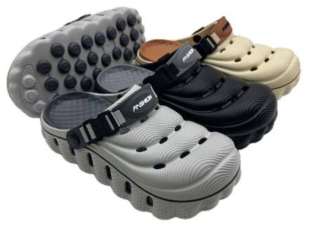 7542 指纹虚线镂空厚底洞洞鞋男士40-45