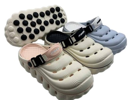 7542 指纹虚线镂空厚底洞洞鞋女士36-41