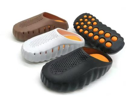 7573  双色按摩颗粒包头拖鞋男女36-45