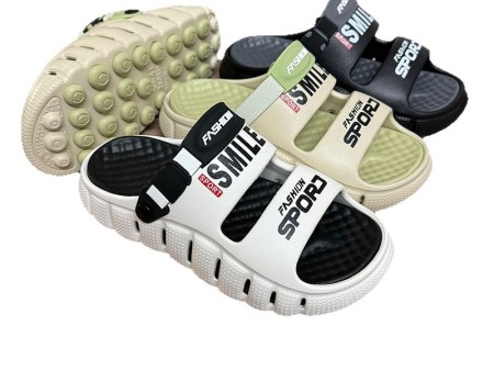 7575 双带贴字运动情侣凉鞋颗粒底36-45