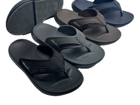 7588 暗纹PU男士人字拖40-45单码