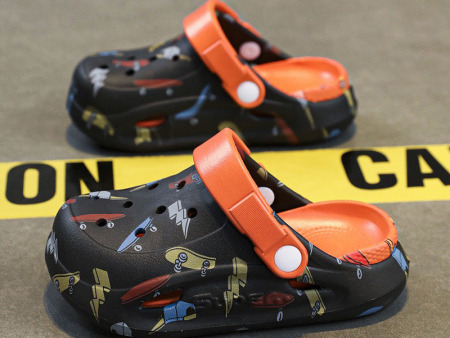 7639 闪电滑板水转印儿童洞洞鞋 26-38单码