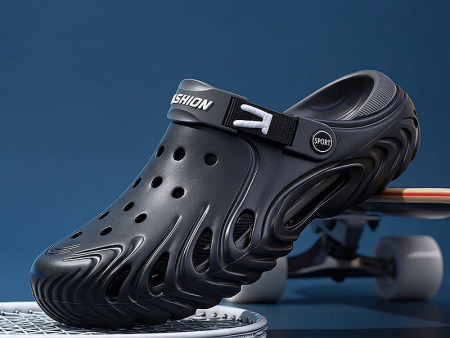 7651 双色男女侧纹洞洞鞋36-45单码