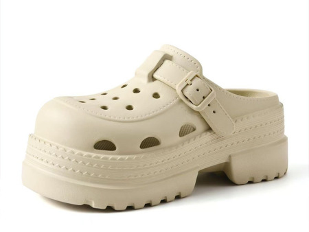 7654 增高防水台包头洞洞鞋女35-40