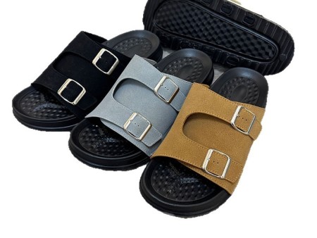 7674 双扣博肯PU一字拖男40-45单码