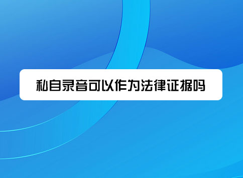 私自录音可以作为法律证据吗？