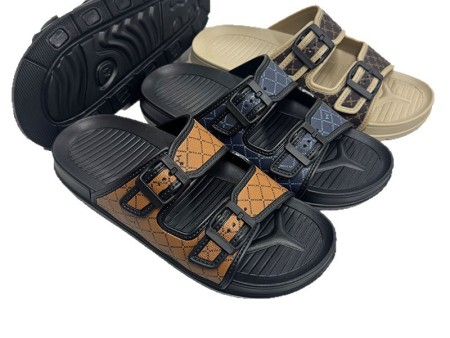 7688 双带老花男女士一字拖36-45