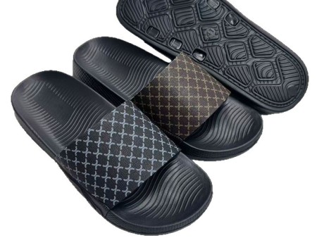 7687 老花厚底一字拖男女36-45