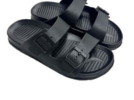 7680 男女PVC双扣厚底一字拖36-45单码