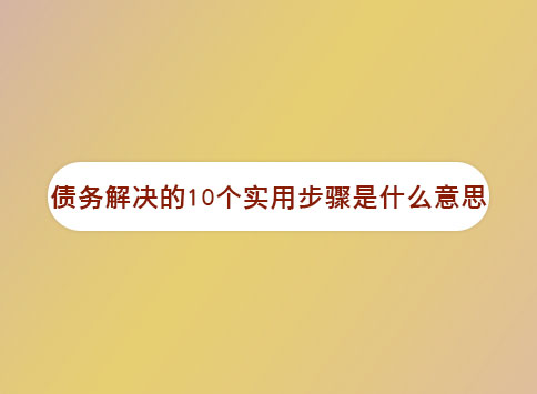 债务解决的10个实用步骤是什么意思？