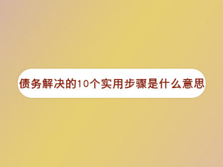 债务解决的10个实用步骤是什么意思？
