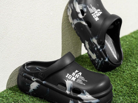 7707 松糕底迷彩帖字包头鞋男女36-45